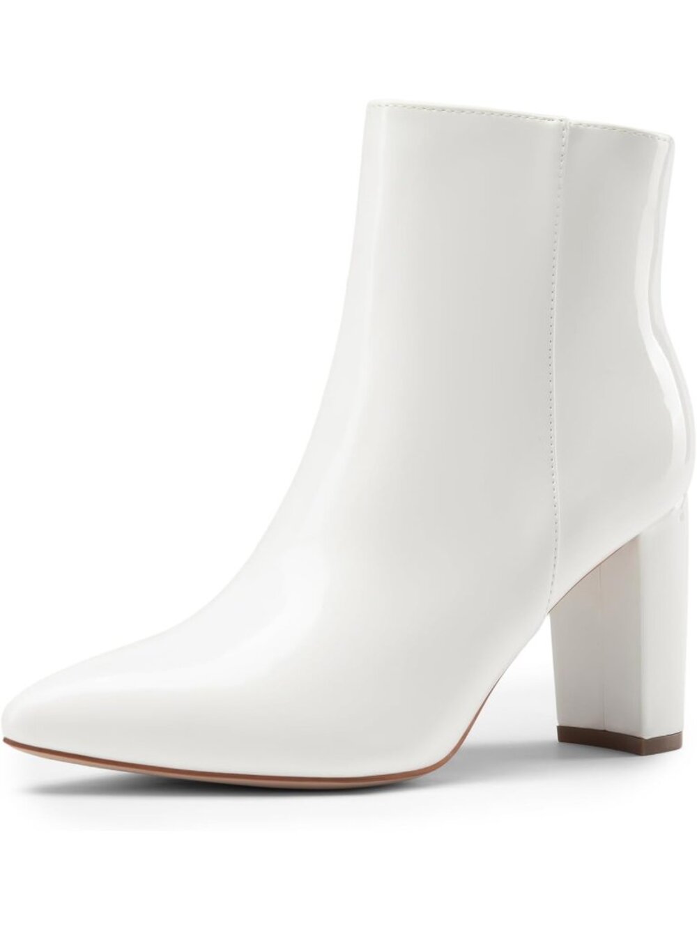 Women's White-pat Fashion Comfortable Pointed Toe Chunky Heel Ankle Booties